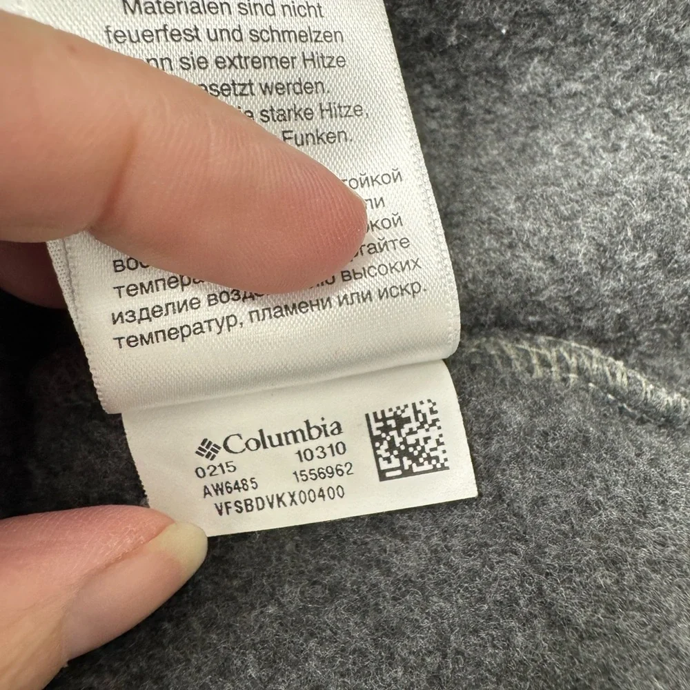 Columbia Gray Fleece‎ Full Zip Jacket with Hood and Zipper Pockets Size 1X